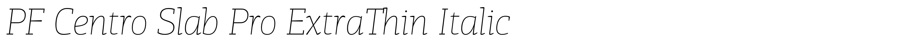 PF Centro Slab Pro ExtraThin Italic
